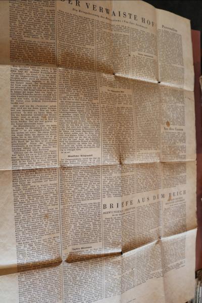 eine alte Zeitungsseite Bericht - Die Argonautenfahrt des Hilfskreuzer Stier -  Das Reich 1944